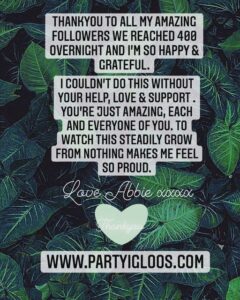 Thank you. We reached 400 followers overnight